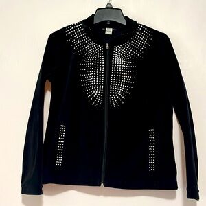 Mirror Image black sweade zip down jacket